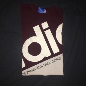 Deep Red/White Adidas Graphic Tee